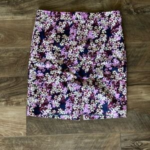 J. Crew Floral Pencil Skirt in Pink and Purple